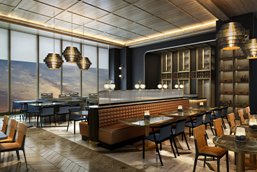 酒店(diàn)的(de)全日(rì)餐廳以及格調優雅的(de)大(dà)堂